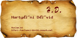 Hartyáni Dávid névjegykártya